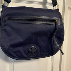 Tory Burch Navy Blue messenger bag with adjustable strap
